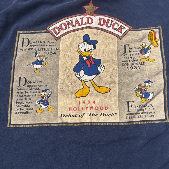 Vintage Disney Donald Duck TShirt size rubbed off - Picture 2 of 8